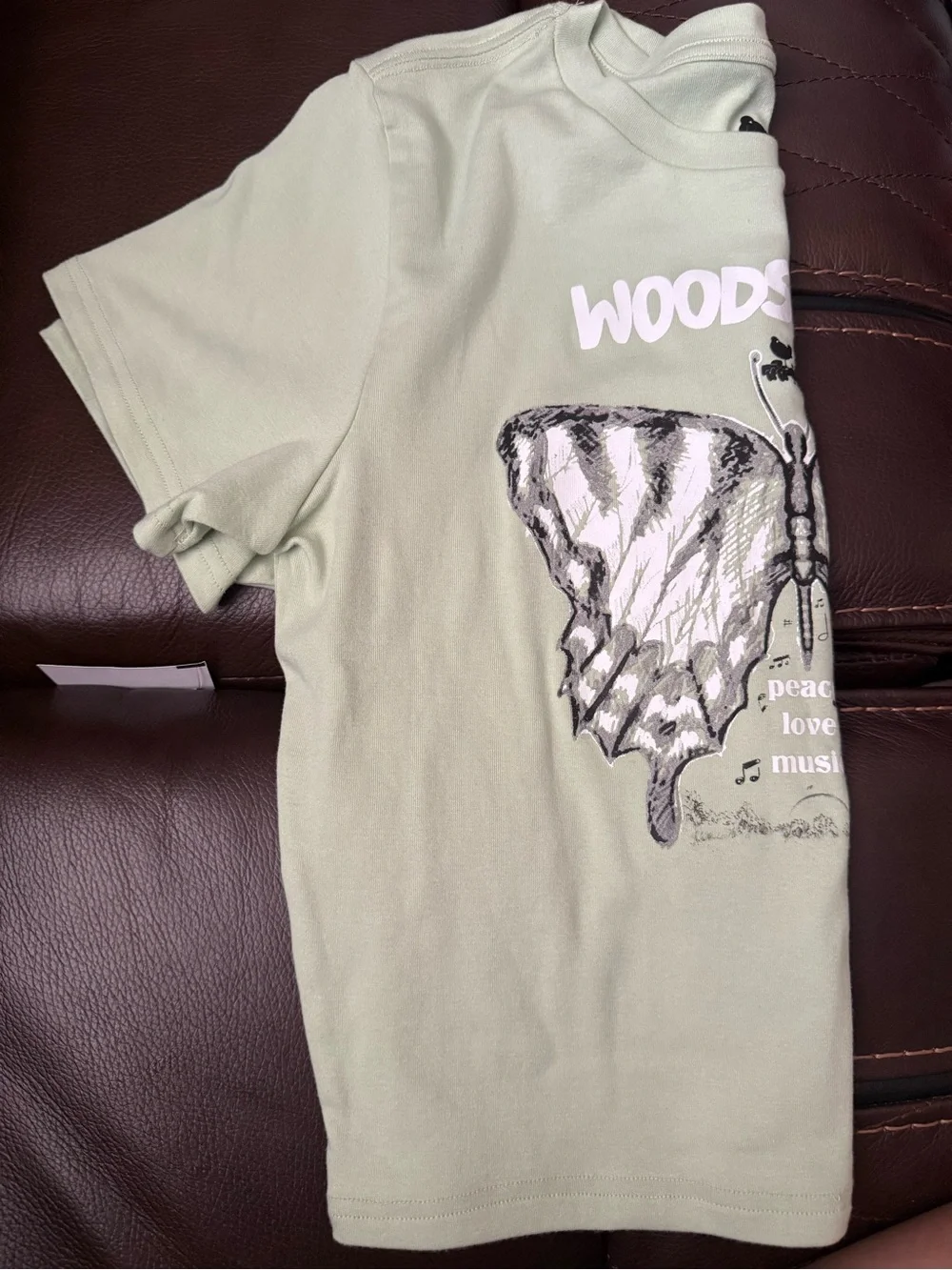 Woodstock Kids' Light Green Butterfly Graphic Tee